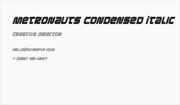 Metronauts Condensed Italic Business Card