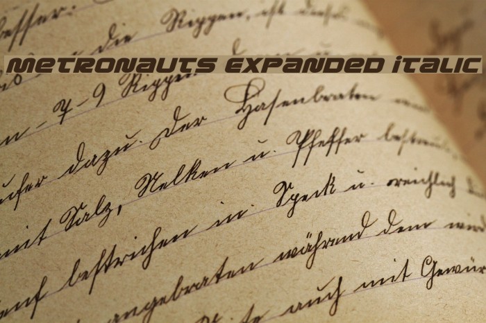 Metronauts Expanded Italic Font examples