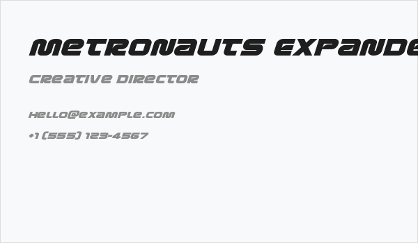 Metronauts Expanded Italic Business Card