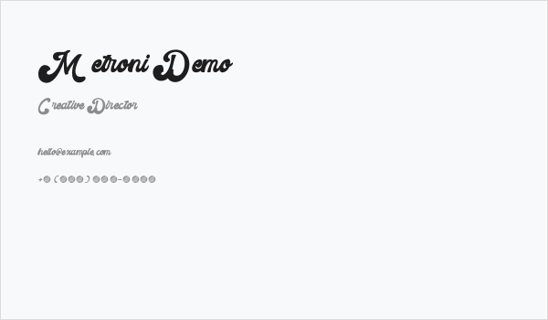 Metroni Demo Business Card