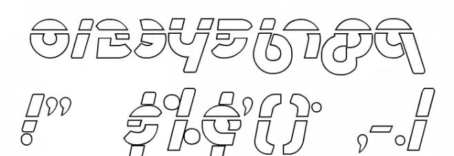 Metroplex Outline Laser Font Alte caractere