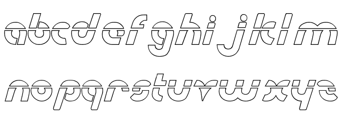 Metroplex Outline Laser Font LOWERCASE