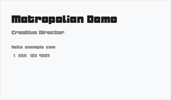 Metropolian Demo Business Card