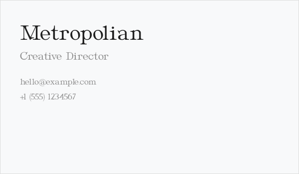 Metropolian Business Card
