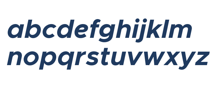 Metropolis Bold Italic Lowercase