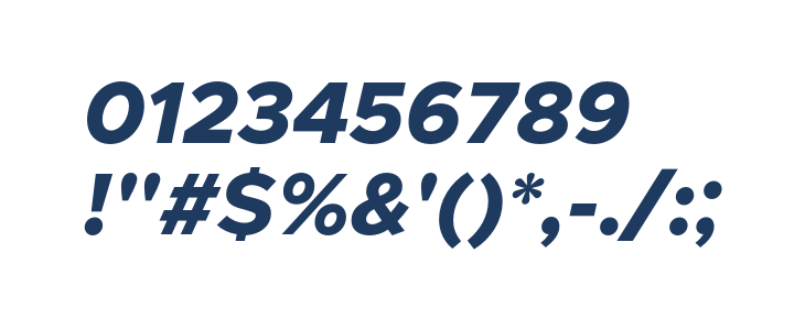 Metropolis Extra Bold Italic Other Characters