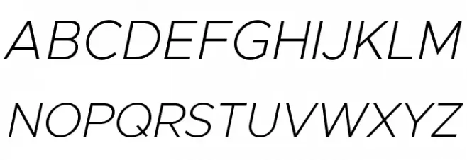 Metropolis Extra Light Italic Fonte MAIÚSCULAS