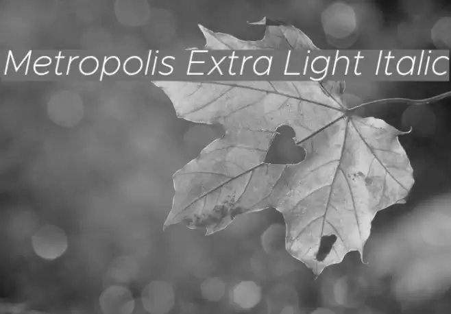 Metropolis Extra Light Italic Font examples