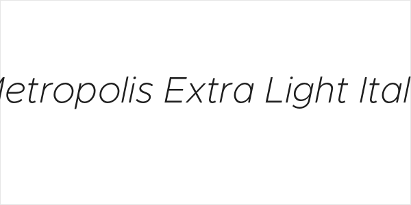 Metropolis Extra Light Italic Logo