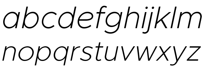 Metropolis Extra Light Italic Font LOWERCASE