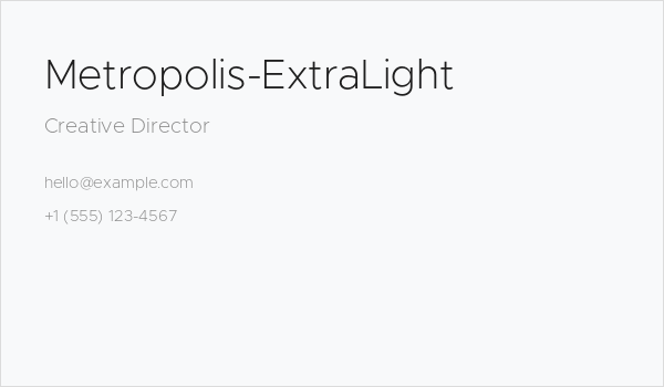 Metropolis-ExtraLight Business Card