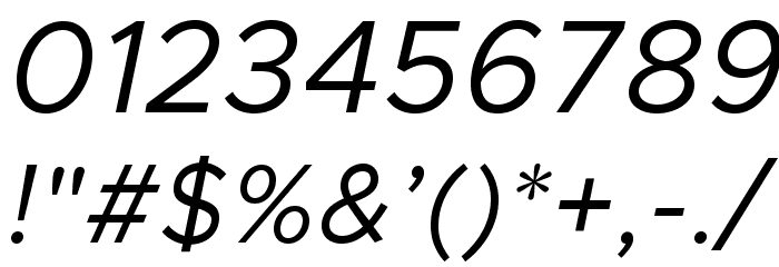 Metropolis Italic Font OTHER CHARS