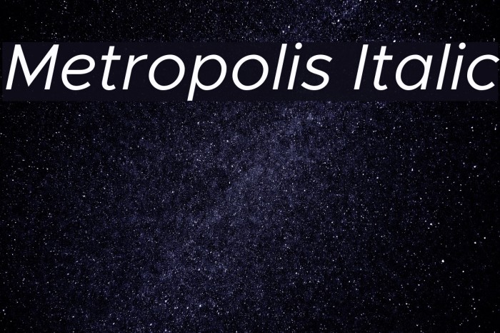 Metropolis Italic Font examples