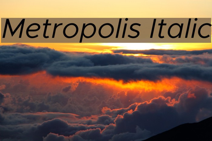 Metropolis Italic Font examples