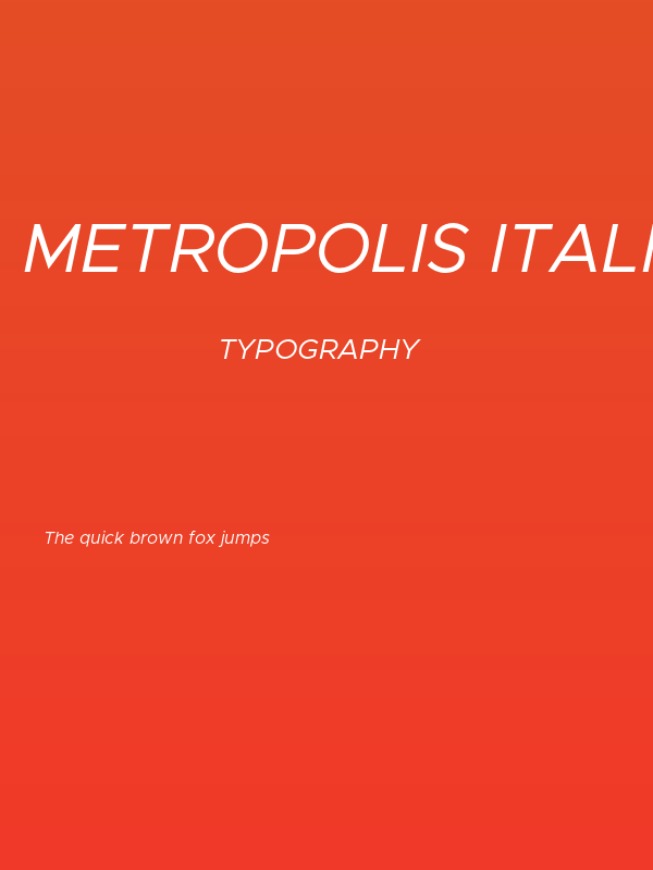 Metropolis Italic Poster