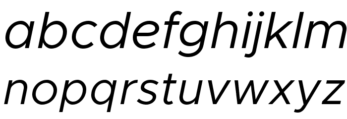 Metropolis Italic Font LOWERCASE