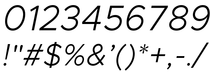 Metropolis Light Italic Font OTHER CHARS