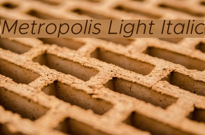 Metropolis Light Italic Font examples