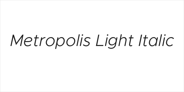Metropolis Light Italic Logo