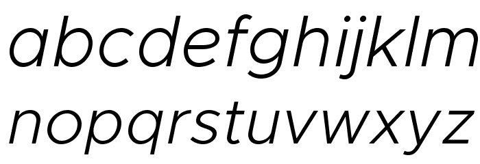 Metropolis Light Italic Font LOWERCASE