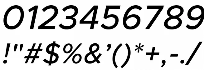 Metropolis Medium Italic Font OTHER CHARS