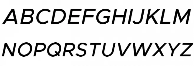 Metropolis Medium Italic फ़ॉन्ट अपरकेस