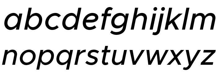 Metropolis Medium Italic Font LOWERCASE
