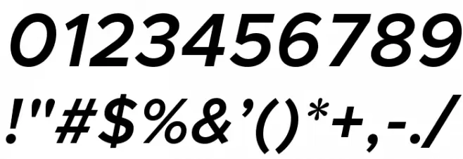 Metropolis Semi Bold Italic Font OTHER CHARS