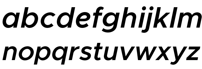 Metropolis Semi Bold Italic Font LOWERCASE