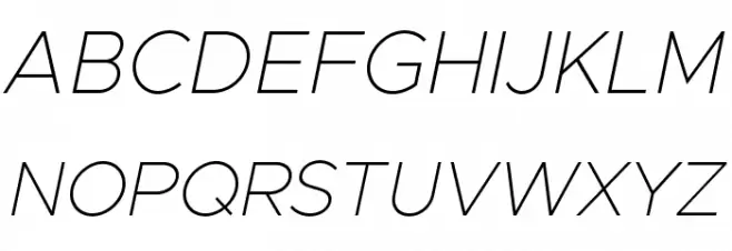 Metropolis Thin Italic Шрифта ВЕРХНИЙ