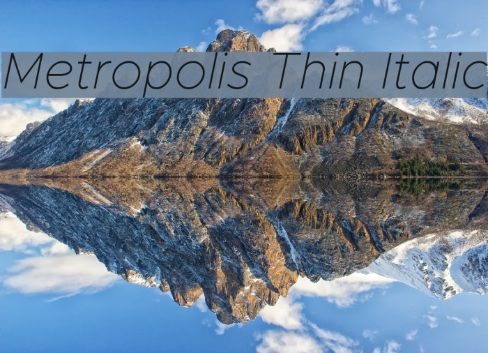 Metropolis Thin Italic Font examples