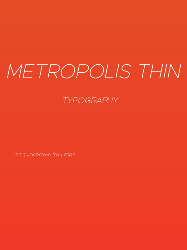 Metropolis Thin Italic Poster