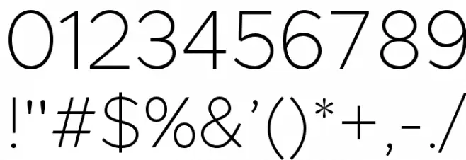 Metropolis-Thin Font OTHER CHARS