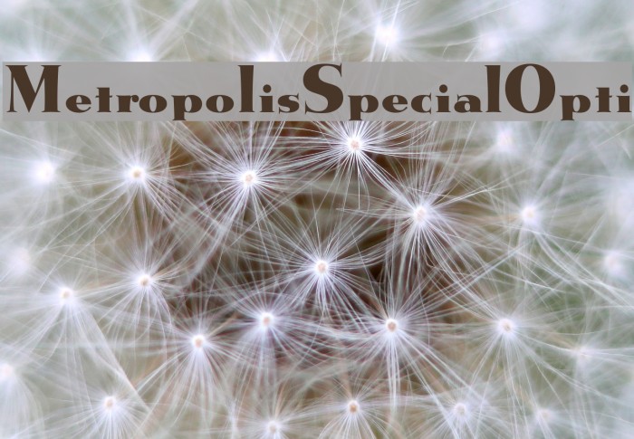 MetropolisSpecialOpti Font examples