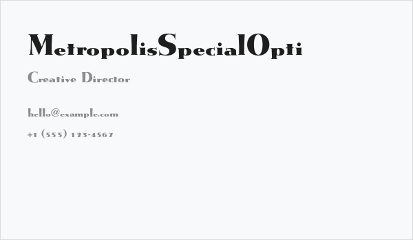 MetropolisSpecialOpti Business Card