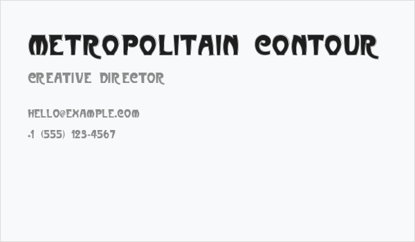 Metropolitain Contour Business Card