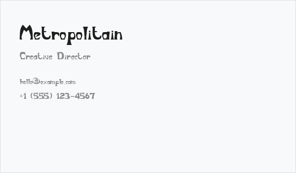 Metropolitain Business Card
