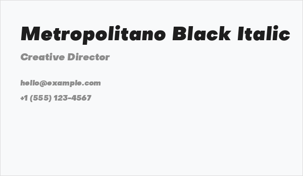 Metropolitano Black Italic Business Card