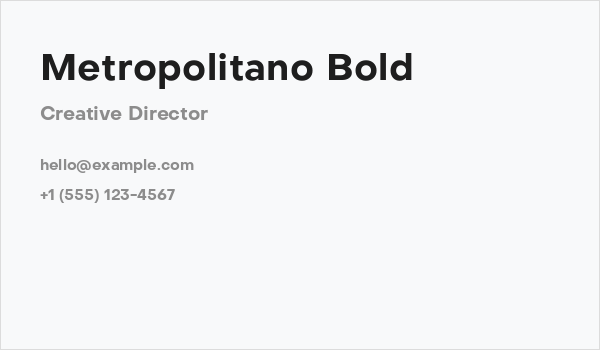 Metropolitano Bold Business Card