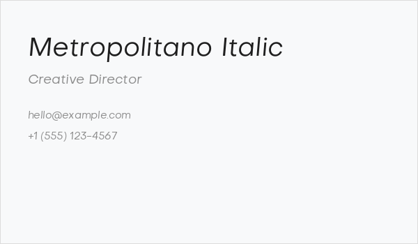 Metropolitano Italic Business Card