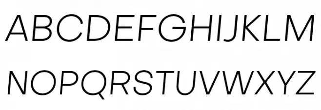 Metropolitano Light Italic フォント 大文字