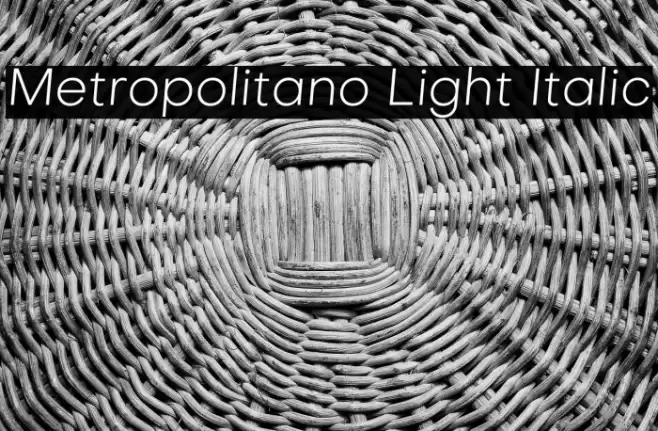 Metropolitano Light Italic Font examples