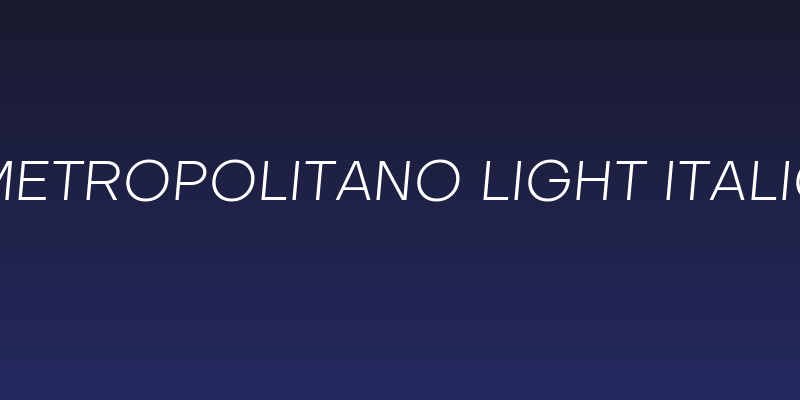 Metropolitano Light Italic Social Header