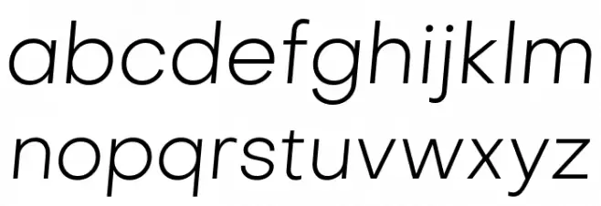 Metropolitano Light Italic फ़ॉन्ट लोअरकेस