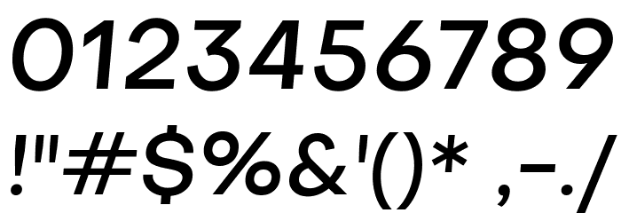 Metropolitano Medium Italic Font OTHER CHARS