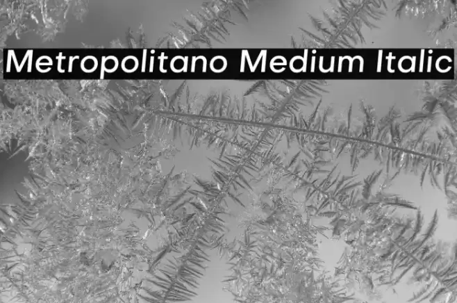 Metropolitano Medium Italic Font examples