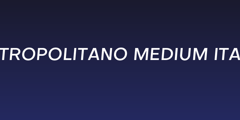 Metropolitano Medium Italic Social Header