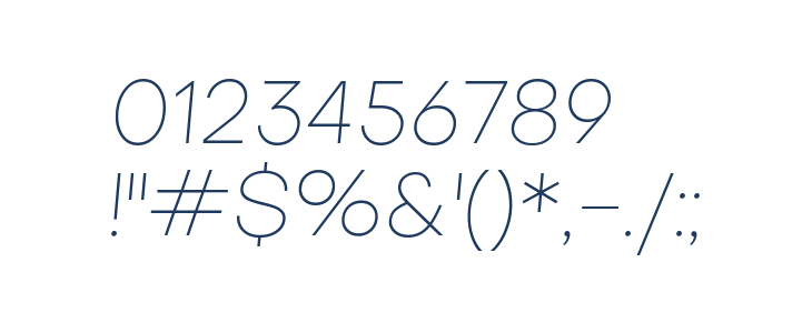 Metropolitano Thin Italic Other Characters