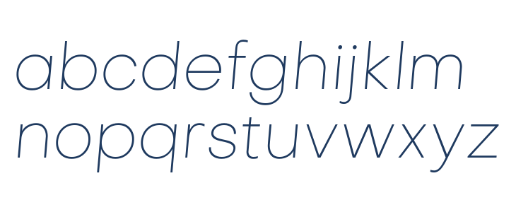 Metropolitano Thin Italic Lowercase