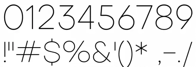 Metropolitano Thin Font OTHER CHARS